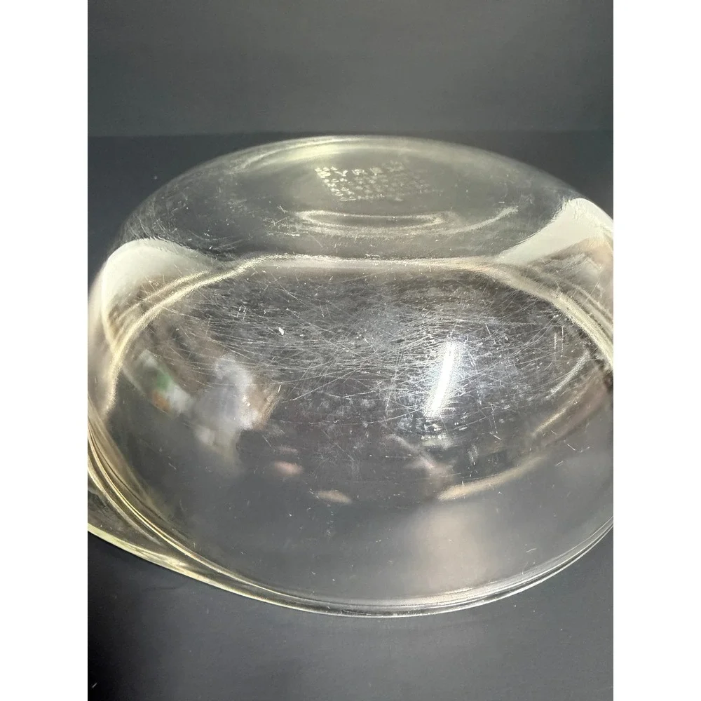 Pyrex 023‎ Clear Glass 1.5 Quart Round Casserole Dish with Handles USA Made